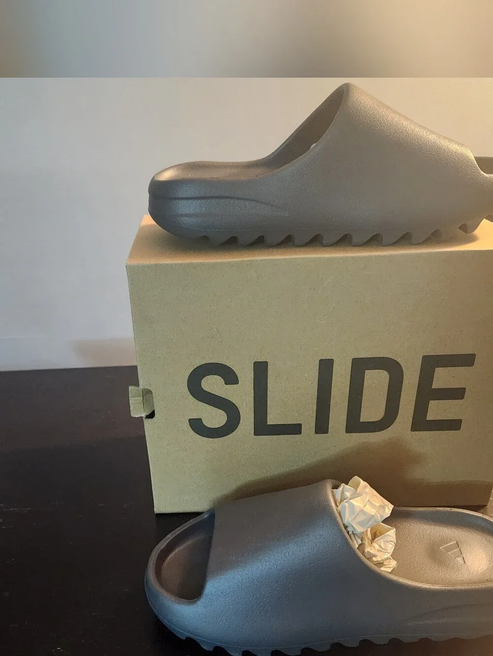 Men's YZY Slide Sandals in Dark Gray/Granite - Comfort Footwear. New With Tags